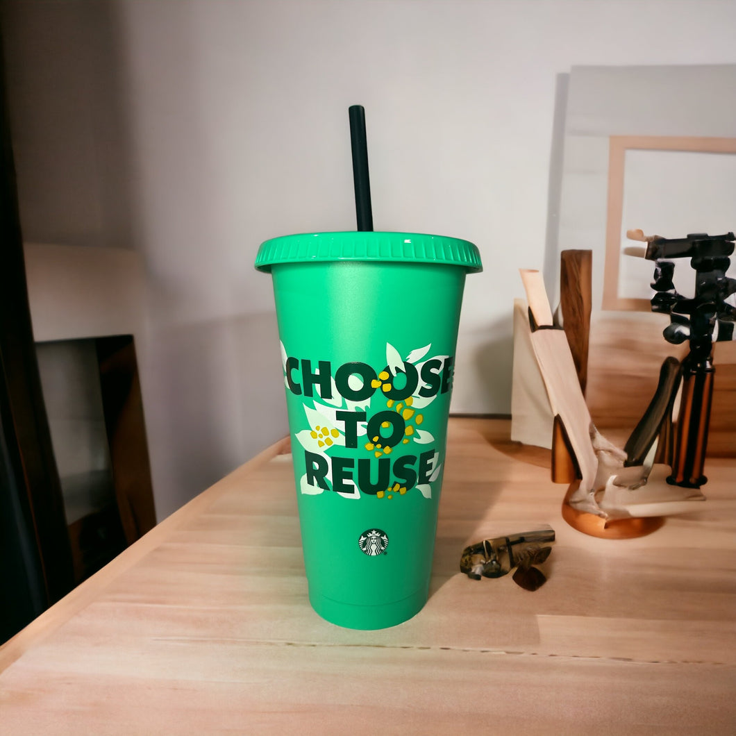 Starbucks reusable cup with straw